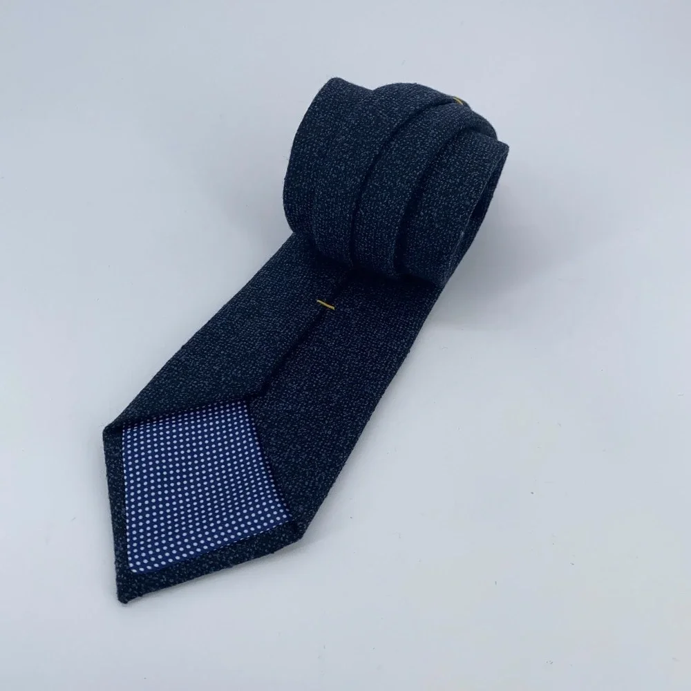 Eton Tie Mens One Size Blue Wool Professional Luxury Classic Fit Necktie NWT